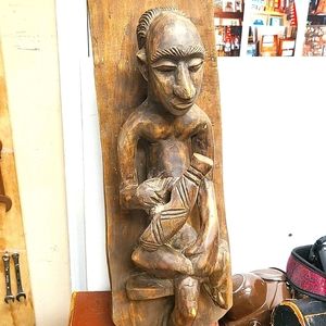 African Tribal Medicine Man Wood Sculpture